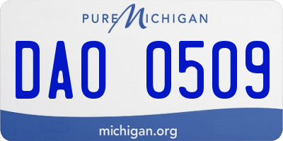MI license plate DAO0509