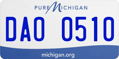MI license plate DAO0510