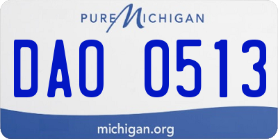 MI license plate DAO0513