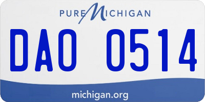 MI license plate DAO0514
