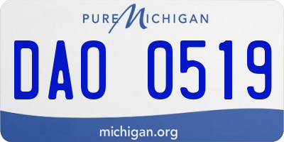 MI license plate DAO0519