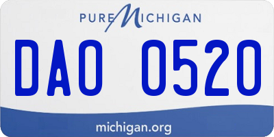 MI license plate DAO0520