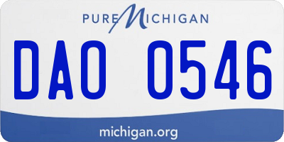 MI license plate DAO0546