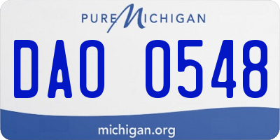 MI license plate DAO0548