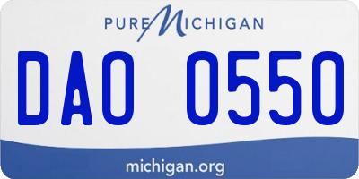 MI license plate DAO0550