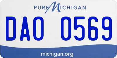 MI license plate DAO0569