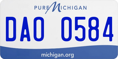 MI license plate DAO0584
