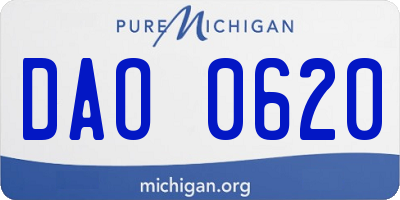 MI license plate DAO0620