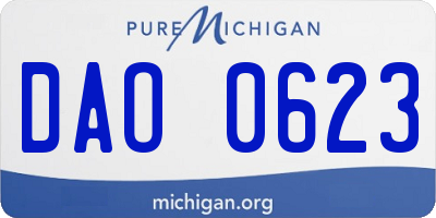 MI license plate DAO0623