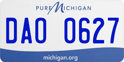 MI license plate DAO0627