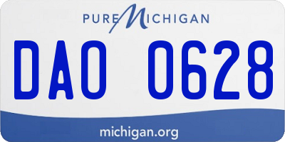 MI license plate DAO0628