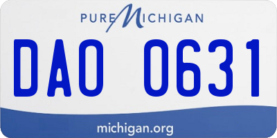 MI license plate DAO0631