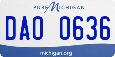 MI license plate DAO0636