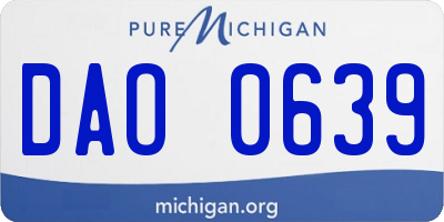 MI license plate DAO0639