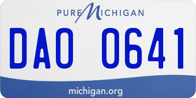 MI license plate DAO0641