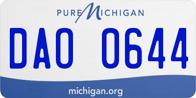 MI license plate DAO0644