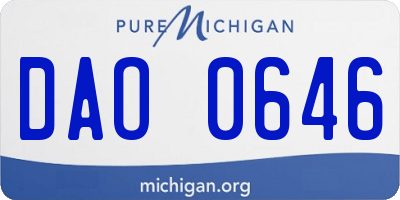 MI license plate DAO0646