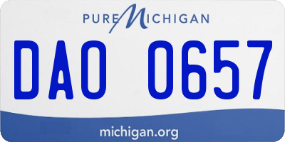 MI license plate DAO0657