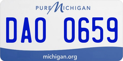 MI license plate DAO0659