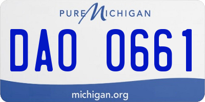 MI license plate DAO0661