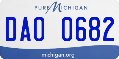 MI license plate DAO0682