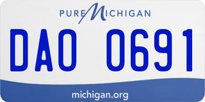 MI license plate DAO0691