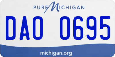 MI license plate DAO0695