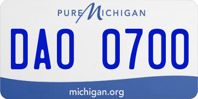 MI license plate DAO0700