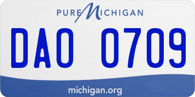MI license plate DAO0709