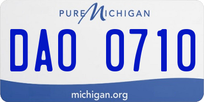 MI license plate DAO0710