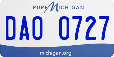 MI license plate DAO0727