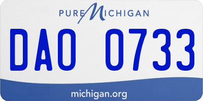 MI license plate DAO0733