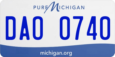 MI license plate DAO0740