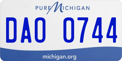 MI license plate DAO0744