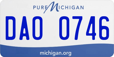 MI license plate DAO0746