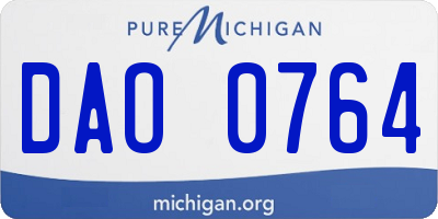 MI license plate DAO0764