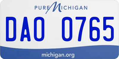 MI license plate DAO0765