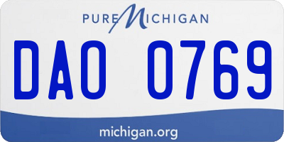 MI license plate DAO0769