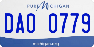 MI license plate DAO0779