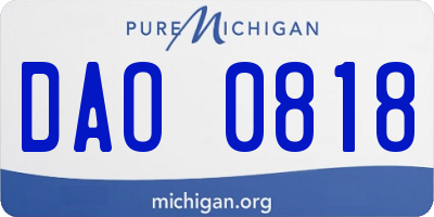 MI license plate DAO0818