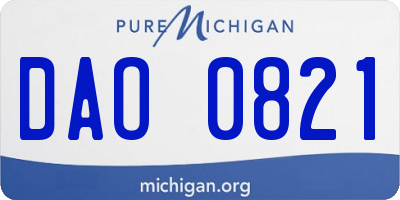 MI license plate DAO0821