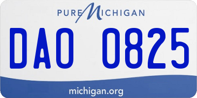 MI license plate DAO0825