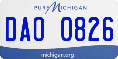 MI license plate DAO0826