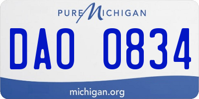 MI license plate DAO0834