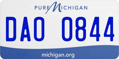 MI license plate DAO0844