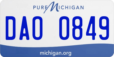 MI license plate DAO0849