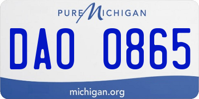 MI license plate DAO0865