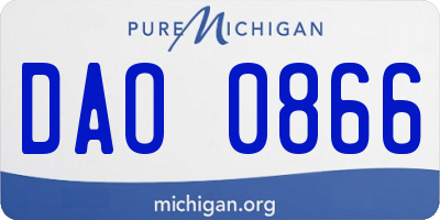 MI license plate DAO0866