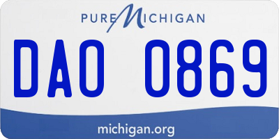 MI license plate DAO0869