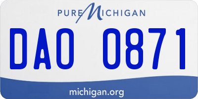 MI license plate DAO0871